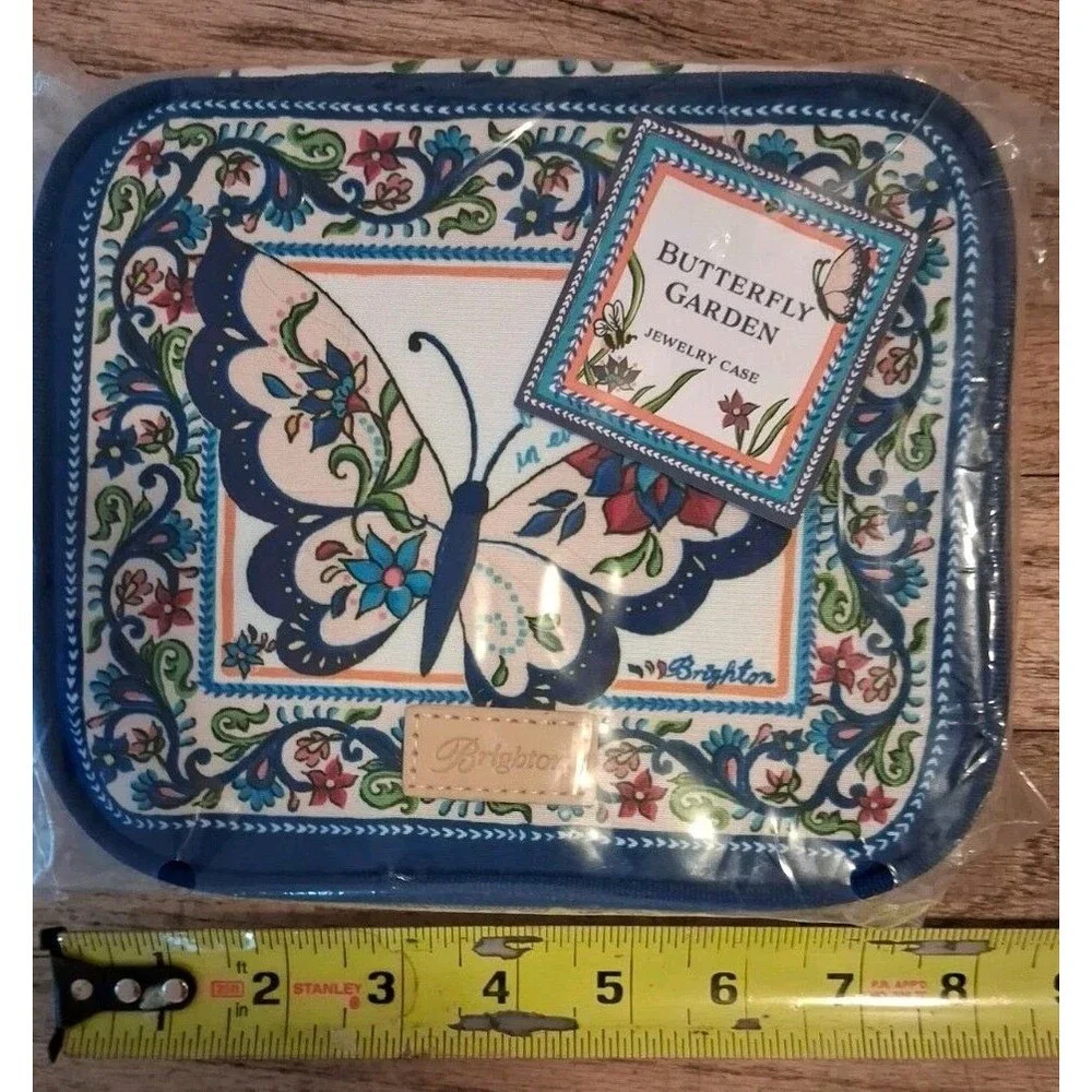 BRIGHTON BUTTERFLY GARDEN JEWELRY CASE TRAVELING BAG NWT